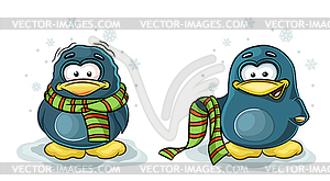 Frozen penguin - vector clip art