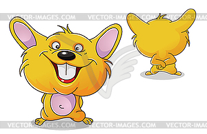 Hamster front and back - vector image