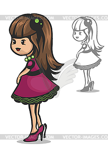 Little fashionista - vector clipart