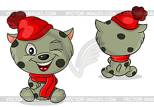 Kitten in cap - vector clipart
