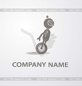 Logo with cute robot - vector image