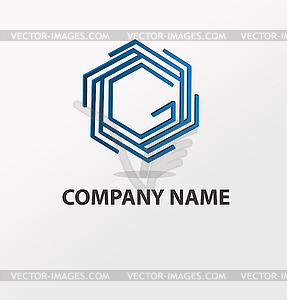 Abstract blue logo - vector image