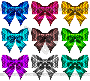 Set of textured bows - vector clipart / vector image