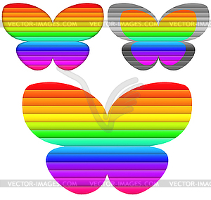 Butterfly color set - vector image
