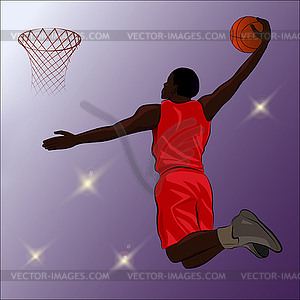 Basketball Slam Dunk - Illustration - vector image