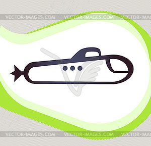 Submarine. Retro-style emblem, icon, pictogram - vector image