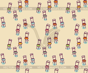 Chairs seamless pattern - vector clipart