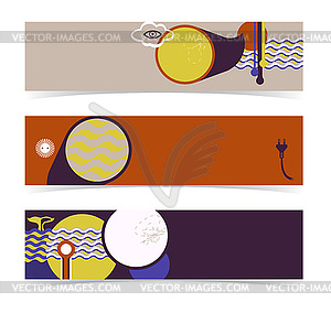 Set of horizontal banners, headers. Editable - vector EPS clipart