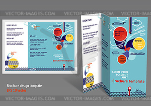 Brochure, booklet z-fold layout. Editable design - vector image