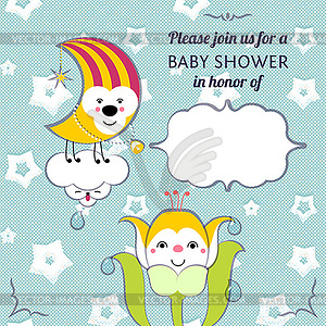 Baby shower invitation card editable template - vector image