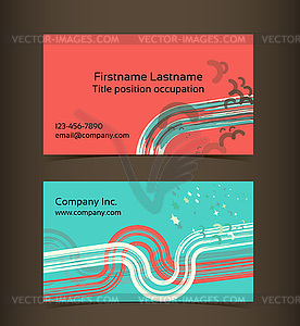 Business card layout. Editable design template - vector clipart