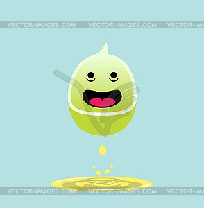 Cute kawaii animalistic abstract cartoon character - vector image