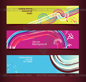 Set of horizontal banners, headers. Editable - vector image