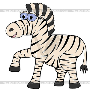Zebra мультяшный - векторный клипарт / векторное изображение