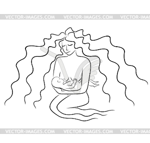 A Woman With A Baby - vector image