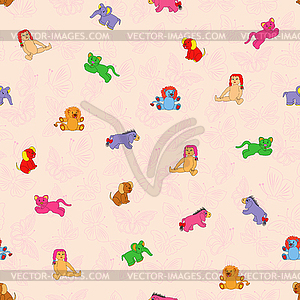 Seamless Toys Pattern - vector image