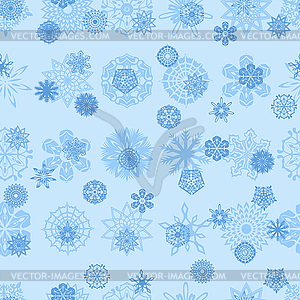Blue snowflakes seamless - vector image