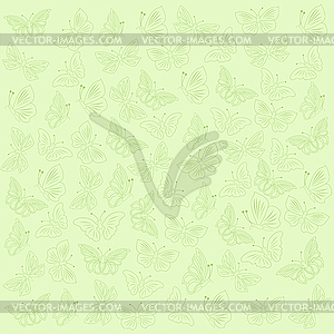 Butterflies green background - vector clip art