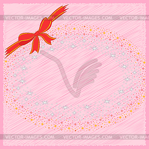 Pink greeting postcard - vector clipart