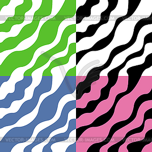 Four seamless wavy patterns - vector clipart