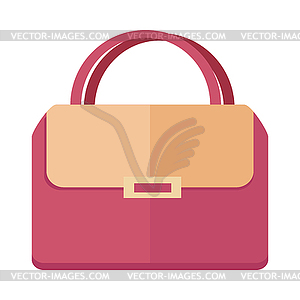 Damenhandtasche In Flacher Art Weibliche Tasche Vektor Clipart Eps