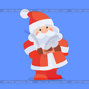 Lustige Weihnachtsmann Charakter Cartoon Icon Stock Clipart