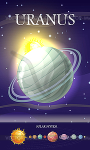 Planet Uranus In Solar System Vector Clipart