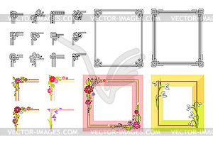 Dekorative Bunte Rahmen Sammlung Vektor Clipart Vektor Bild