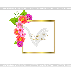 Nette Gluckwunsch Postkarte Mit Fruhlings Blumen Vektor Clipart Vektor Bild