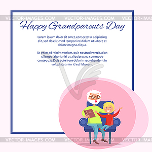 Download Happy Grandparents Day Grandpa Reading To Grandson Vector Clipart