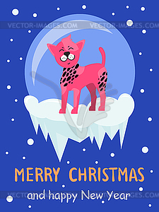 Merry Christmas Happy New Year - vector clipart