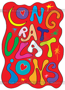 Emotional heartfelt congratulations  - vector clip art