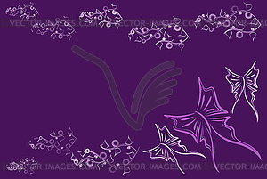 Background with butterflies - vector image