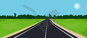 Landscape with road - vector clip art