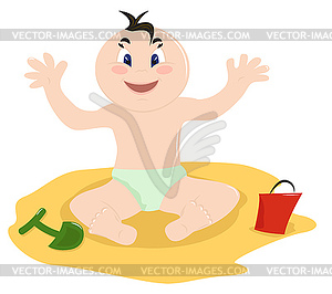 Funny baby - vector image