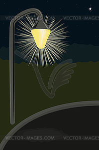 Lighted street lamp - vector clipart