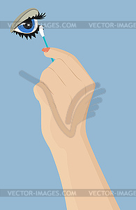 Female hand with cotton swab - vector clipart