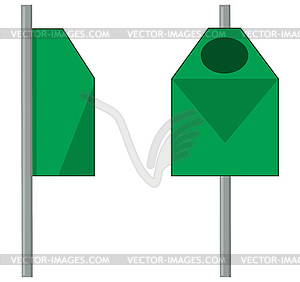 Green outdoor trash can - vector image