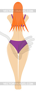 Girl, rear view - vector clipart