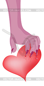 Monster claw heart - vector clipart