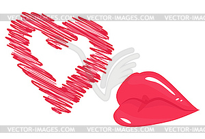 Passionate air kiss - vector clipart