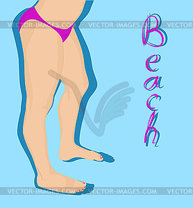 Naked female legs - vector image