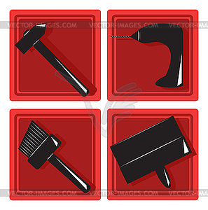 Set of tool icons - vector clipart / vector image