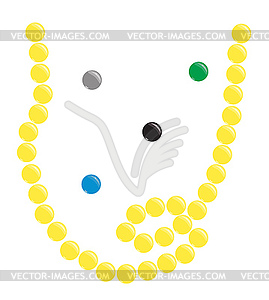 Bright yellow beads - vector clipart