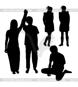 Silhouette of people - vector EPS clipart