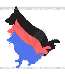 Silhouette German Shepherd - vector clip art