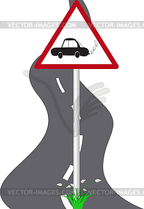 Warning road sign - vector image