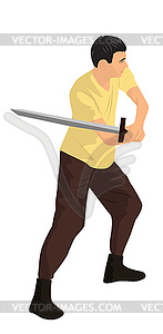 Man with sword - vector clip art