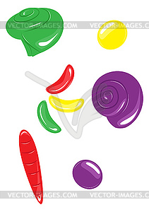 Multicolored jelly candies - vector image