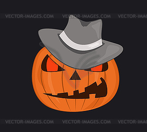 Halloween pumpkin with hat - vector clipart